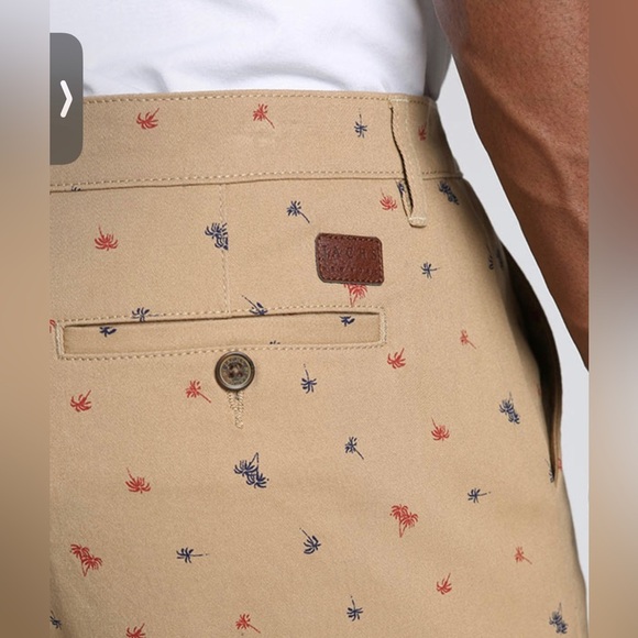 Jachs NY Bleecker Chino Shorts Dark Khaki Palm Trees Size 32 NWT - Picture 2 of 3